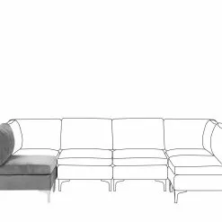 Beliani Sillón De Terciopelo Gris EVJA -Sillones Ventas undef src sa picid 790915 type whitesh image scaled