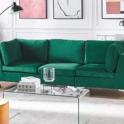 Beliani Sillón De Terciopelo Verde EVJA -Sillones Ventas undef src sa picid 790921 type whitesh image scaled