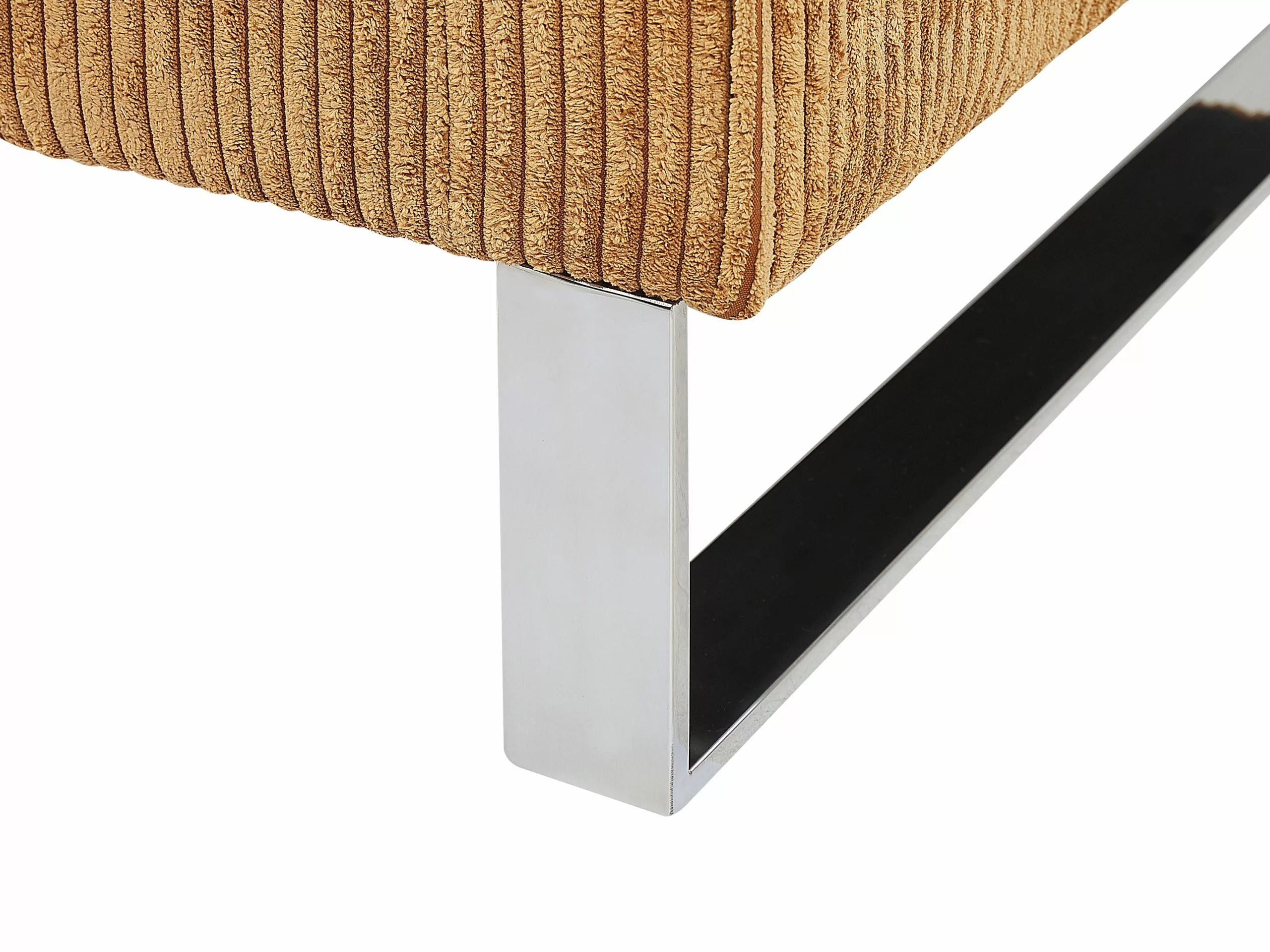 Beliani Sillón De Pana Marrón Claro VIND - Imagen 7