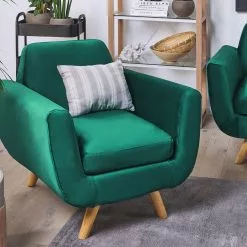 Beliani Sillón De Terciopelo Con Funda Extraíble Verde BERNES -Sillones Ventas undef src sa picid 792738 type color image scaled
