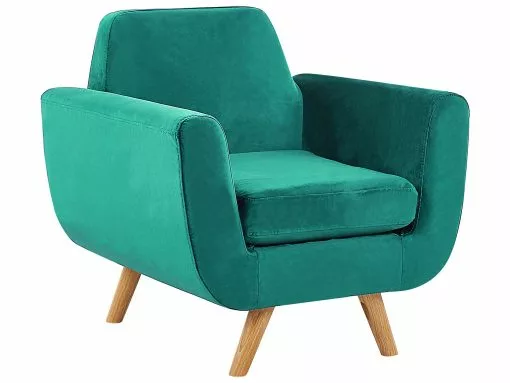 Beliani Sillón De Terciopelo Con Funda Extraíble Verde BERNES -Sillones Ventas undef src sa picid 792738 type whitesh image