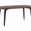 Beliani Mesa De Comedor Madera Oscura/negro 160 X 90 Cm AMARES