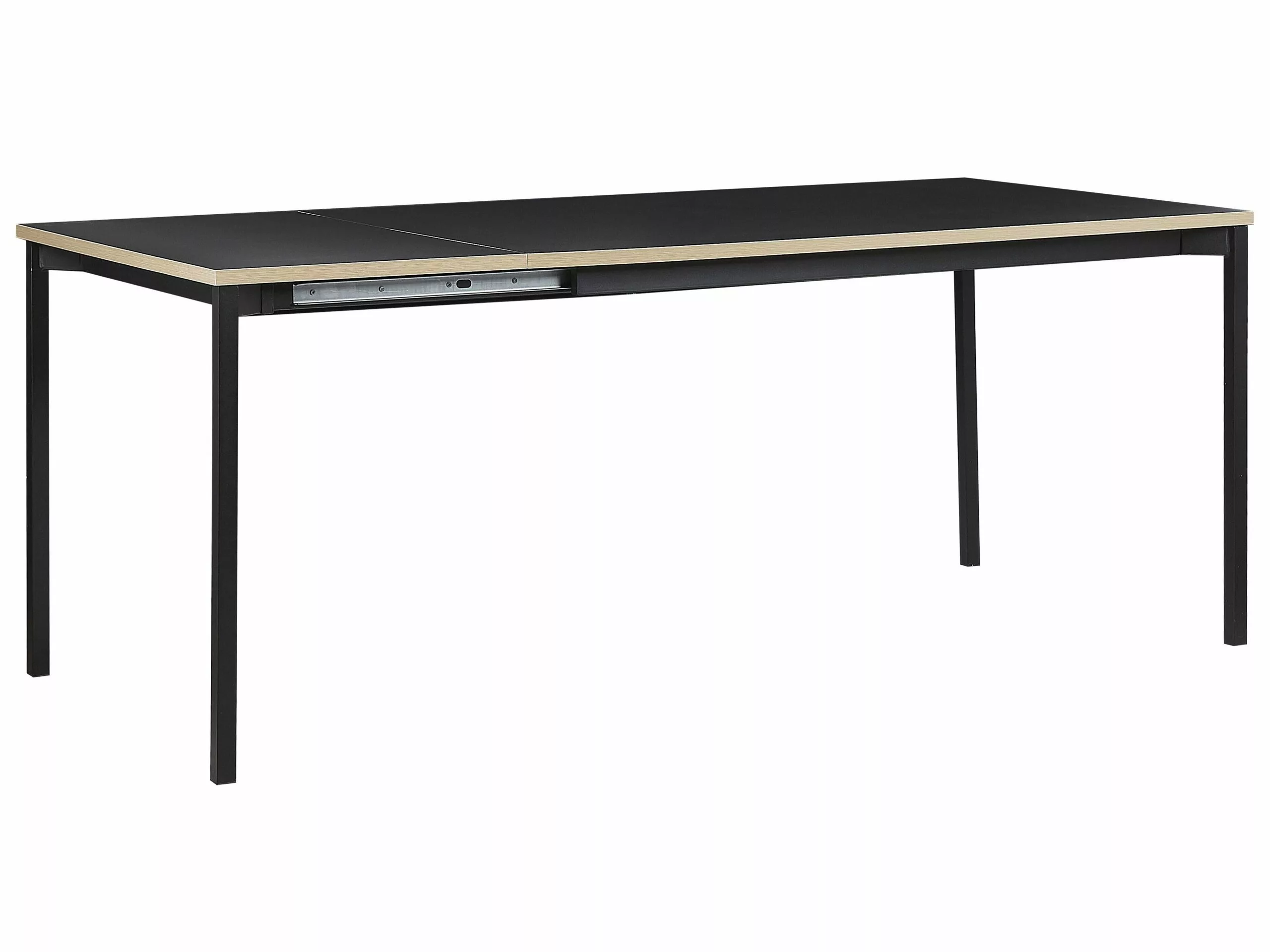 Beliani Mesa De Comedor Extensible Negra Varios Tamaños AVIS 1 Beliani Mesa De Comedor Extensible Negra Varios Tamaños AVIS