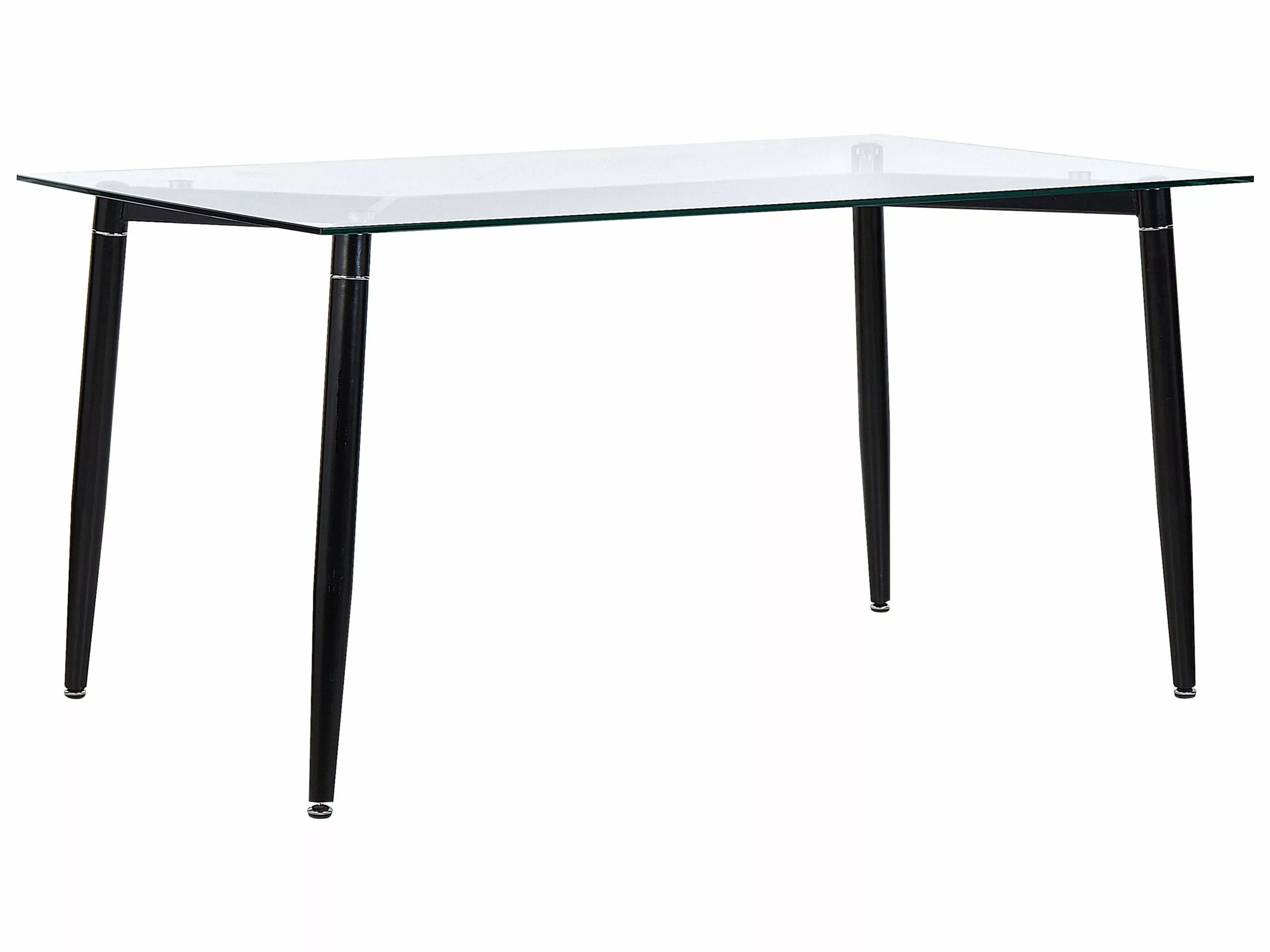 Beliani Mesa De Comedor De Vidrio Templado Transparente/negro 150 X 90 Cm TOTHAM