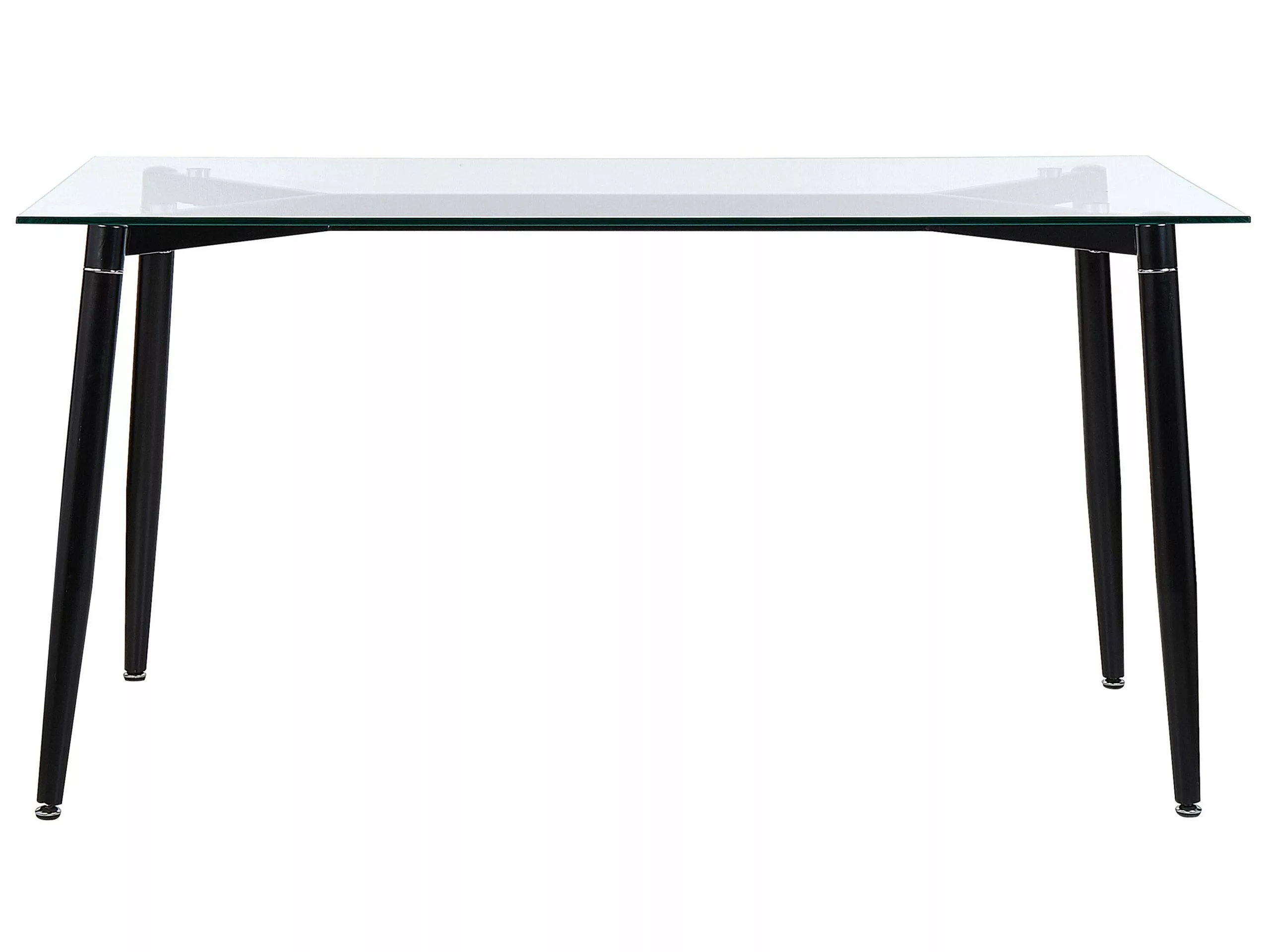 Beliani Mesa De Comedor De Vidrio Templado Transparente/negro 150 X 90 Cm TOTHAM - Imagen 3