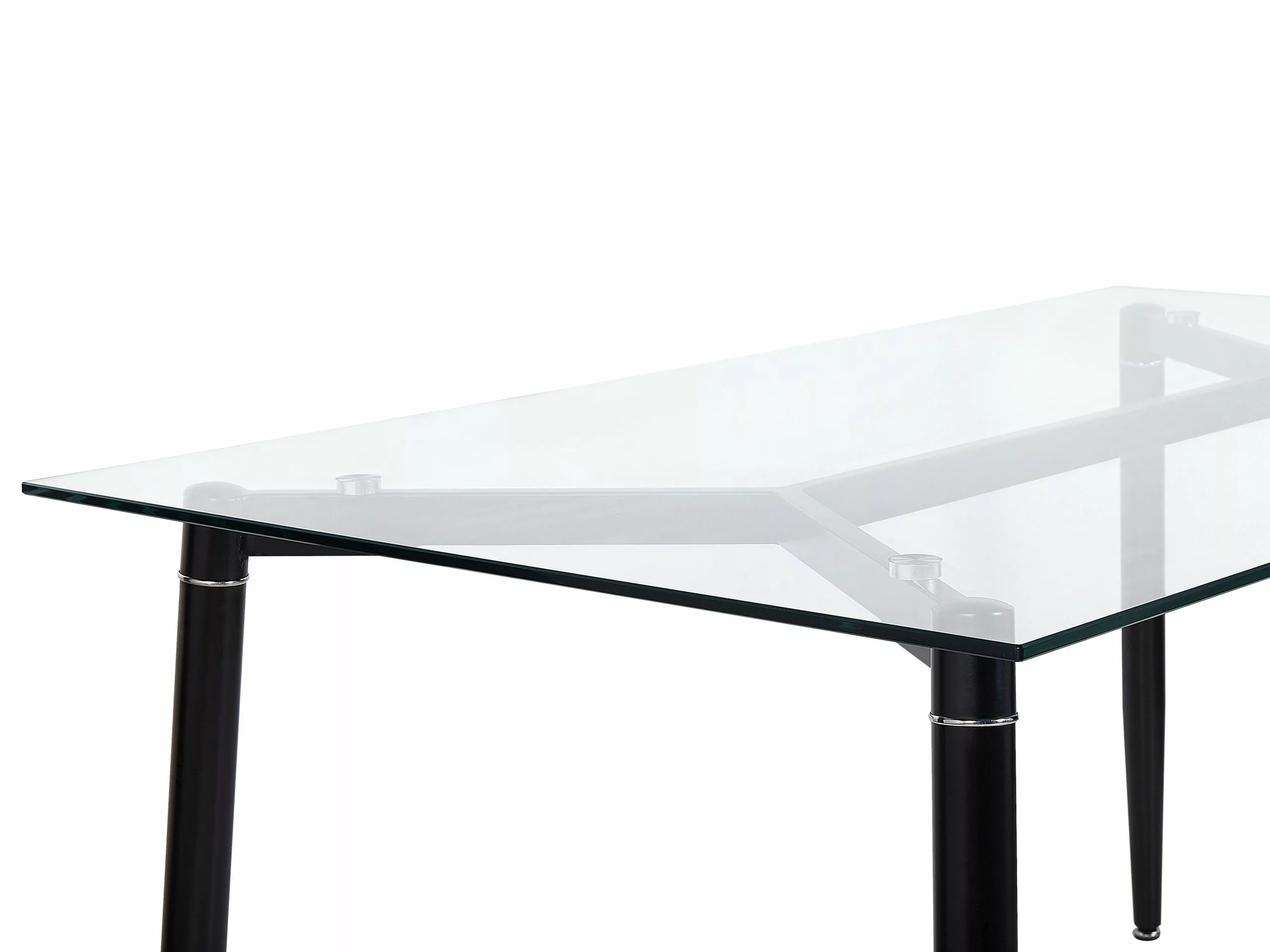Beliani Mesa De Comedor De Vidrio Templado Transparente/negro 150 X 90 Cm TOTHAM - Imagen 4