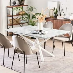 Beliani Mesa De Comedor Extensible Blanca 160/200 X 90 Cm MOIRA -Sillones Ventas undef src sa picid 793996 type whitesh image scaled