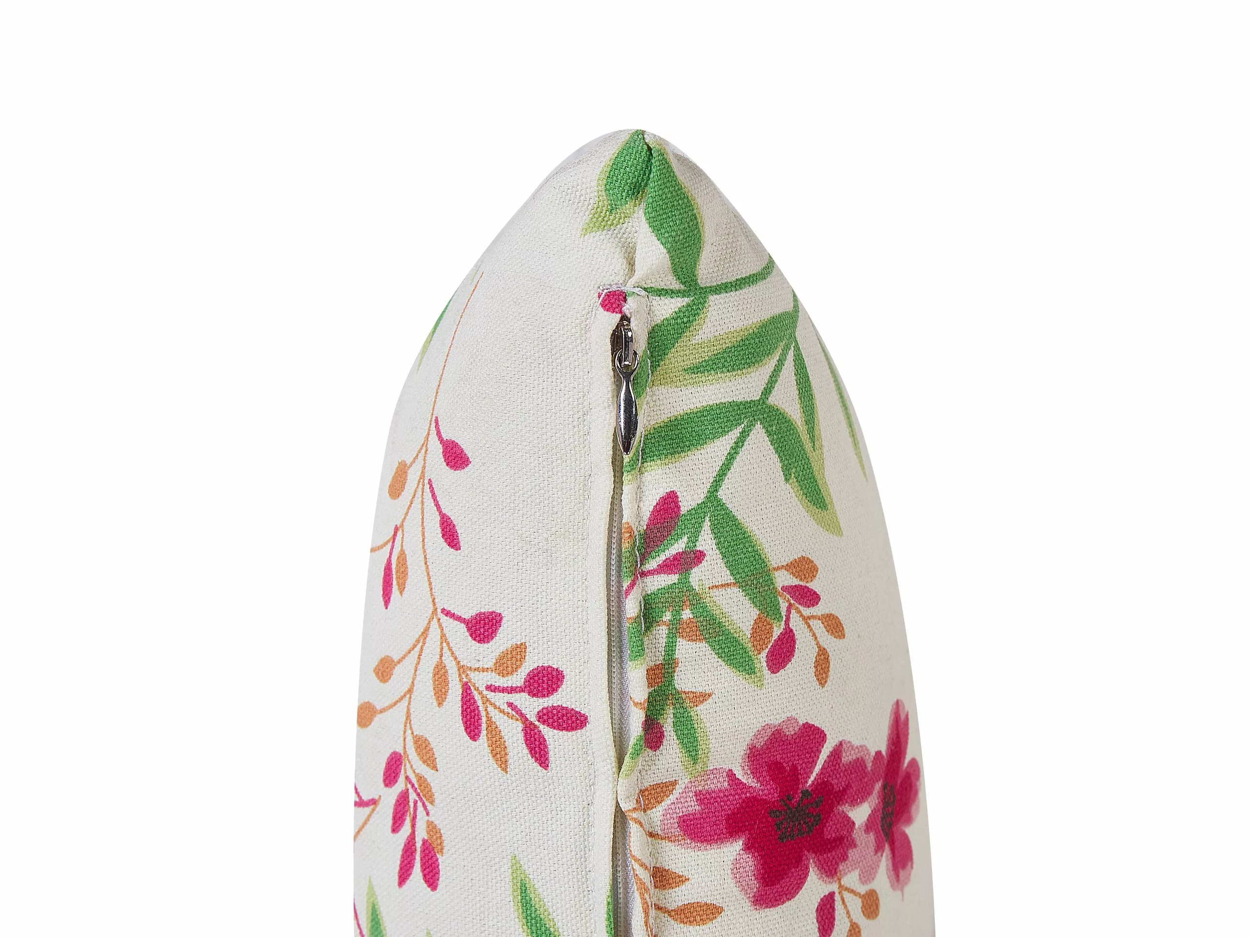 Beliani Sillón De Algodón/poliéster Beige Crema/multicolor Con Reposapiés HAMAR - Imagen 9