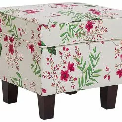 Beliani Sillón De Algodón/poliéster Beige Crema/multicolor Con Reposapiés HAMAR -Sillones Ventas undef src sa picid 794158 type whitesh image scaled