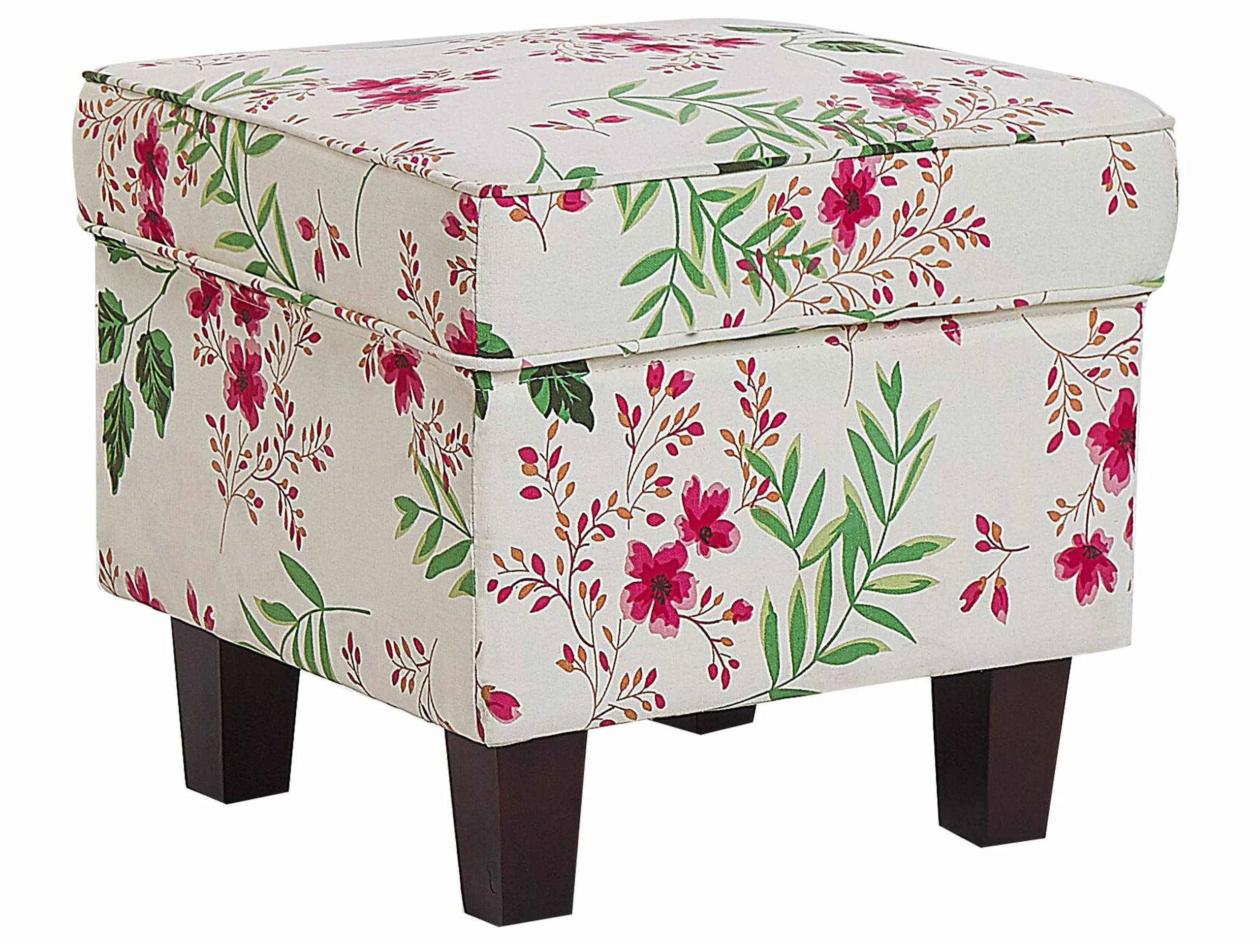 Beliani Sillón De Algodón/poliéster Beige Crema/multicolor Con Reposapiés HAMAR - Imagen 10