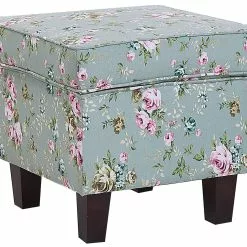 Beliani Sillón De Algodón/poliéster Verde/multicolor Con Reposapiés HAMAR -Sillones Ventas undef src sa picid 794171 type whitesh image scaled