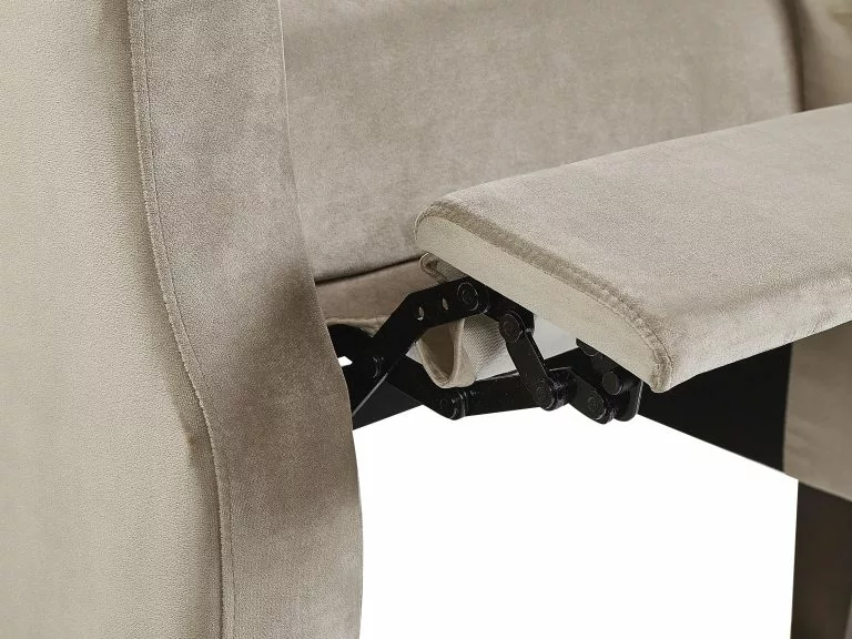 Beliani Sillón Reclinable De Terciopelo Gris Pardo/madera Oscura EGERSUND - Imagen 9