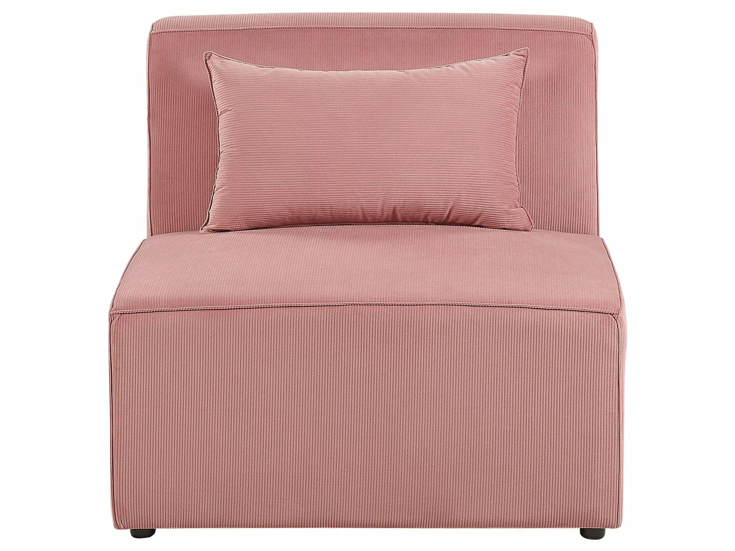 Beliani Sillón Modular De Pana Rosa LEMVIG 5 Beliani Sillón Modular De Pana Rosa LEMVIG - Imagen 5