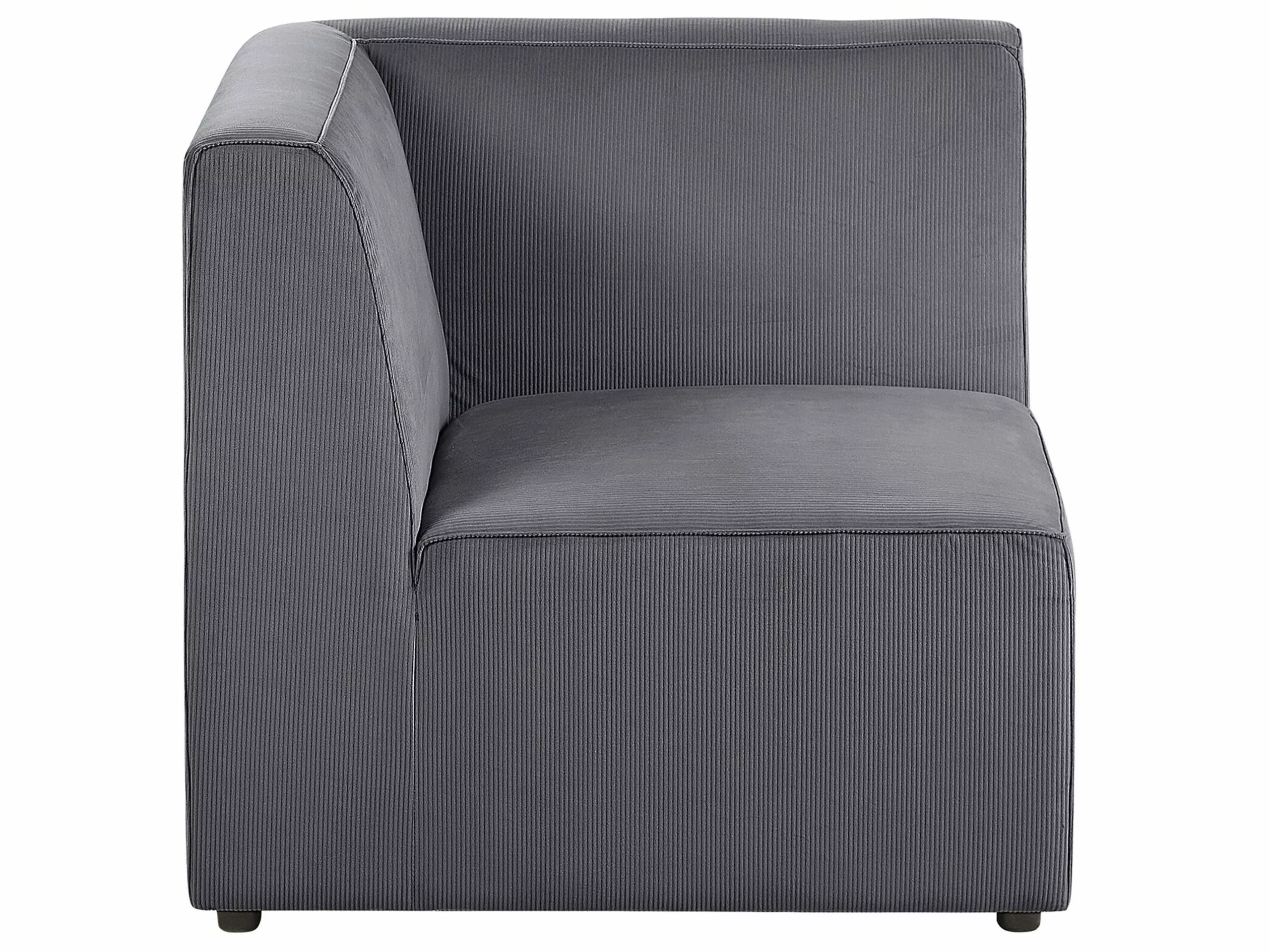 Beliani Módulo Esquinero De Pana Gris LEMVIG - Imagen 6