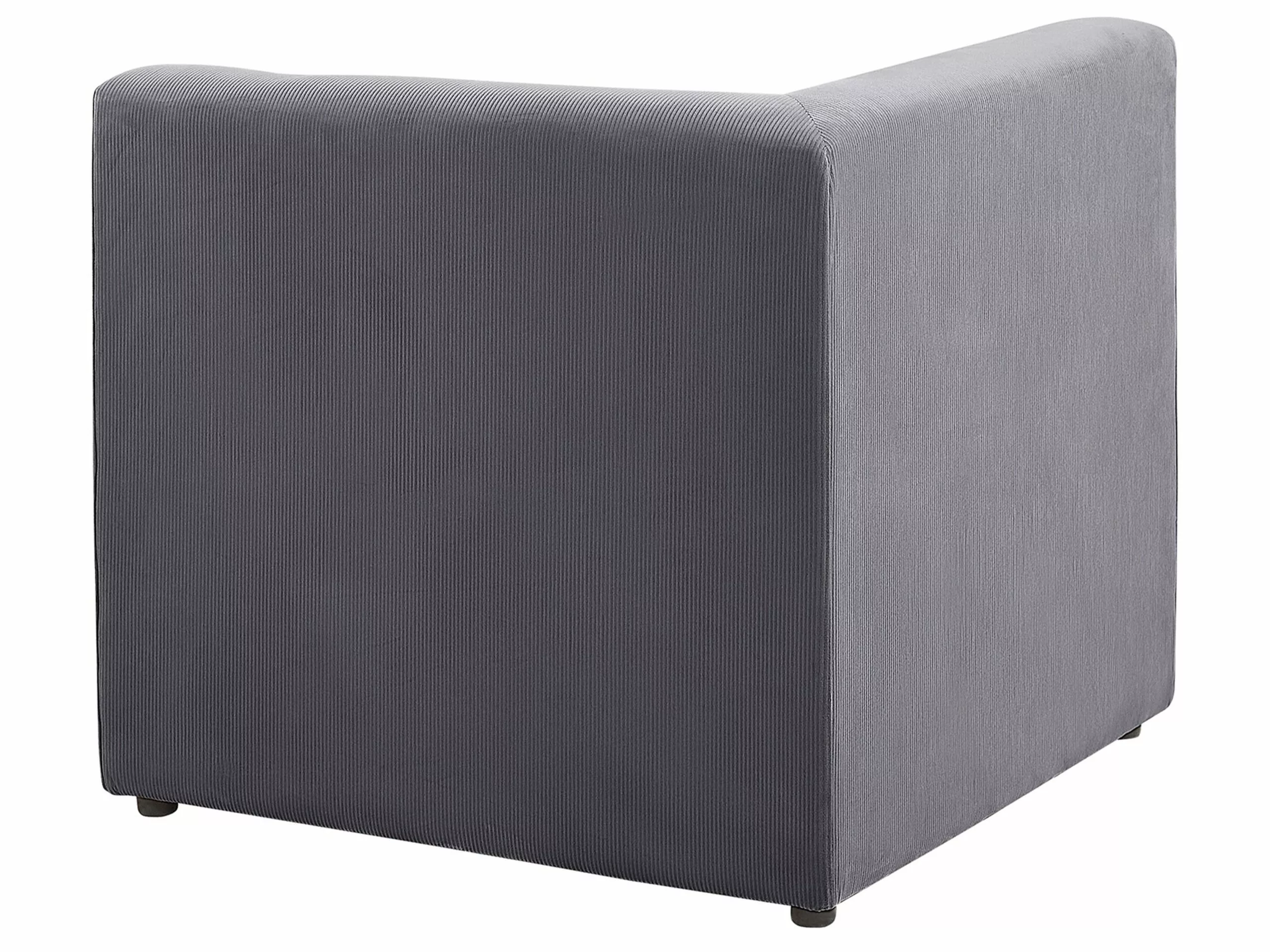 Beliani Módulo Esquinero De Pana Gris LEMVIG - Imagen 7