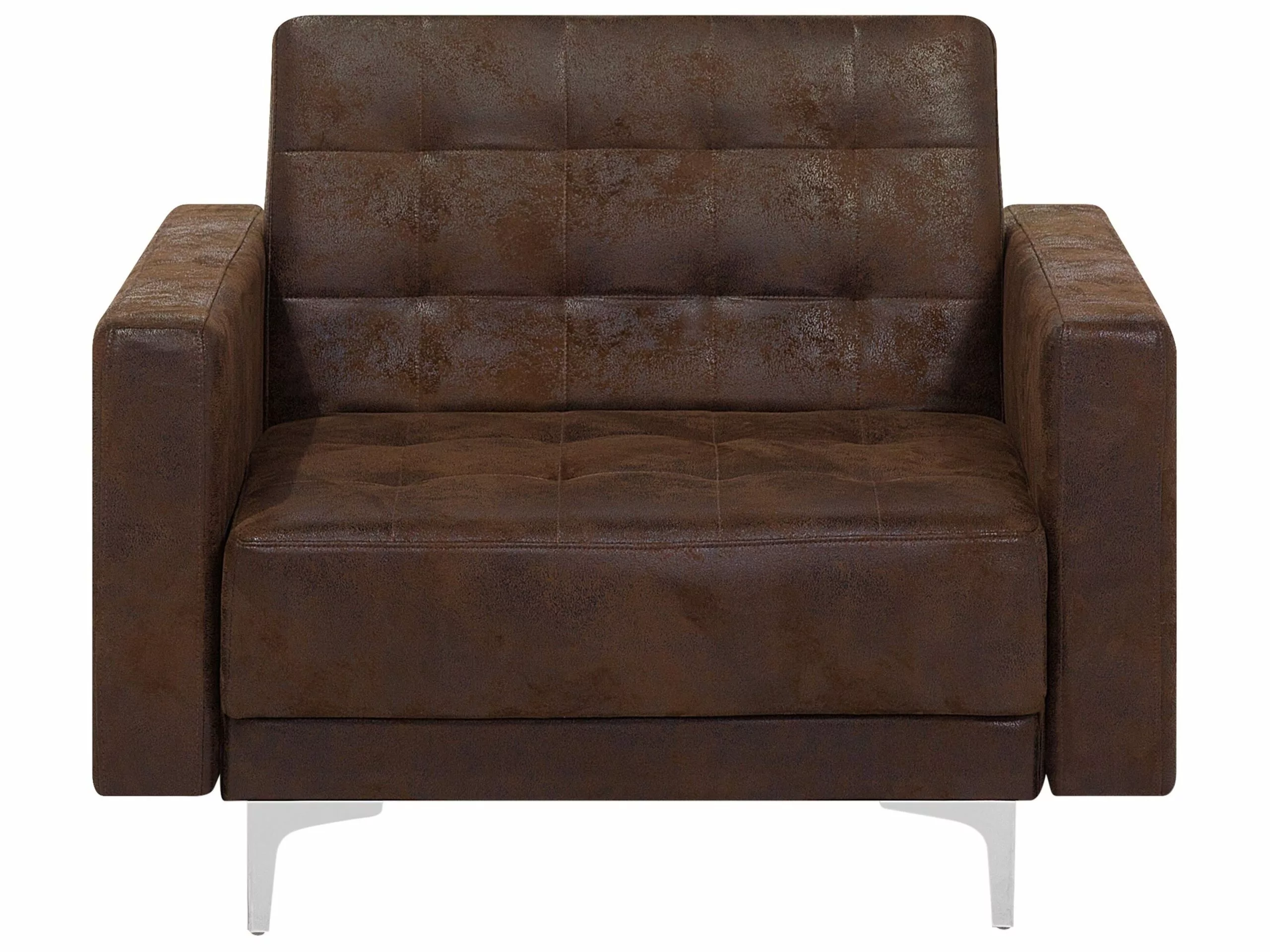 Beliani Sillón En Piel Sintética Marrón ABERDEEN 8 Beliani Sillón En Piel Sintética Marrón ABERDEEN - Imagen 8