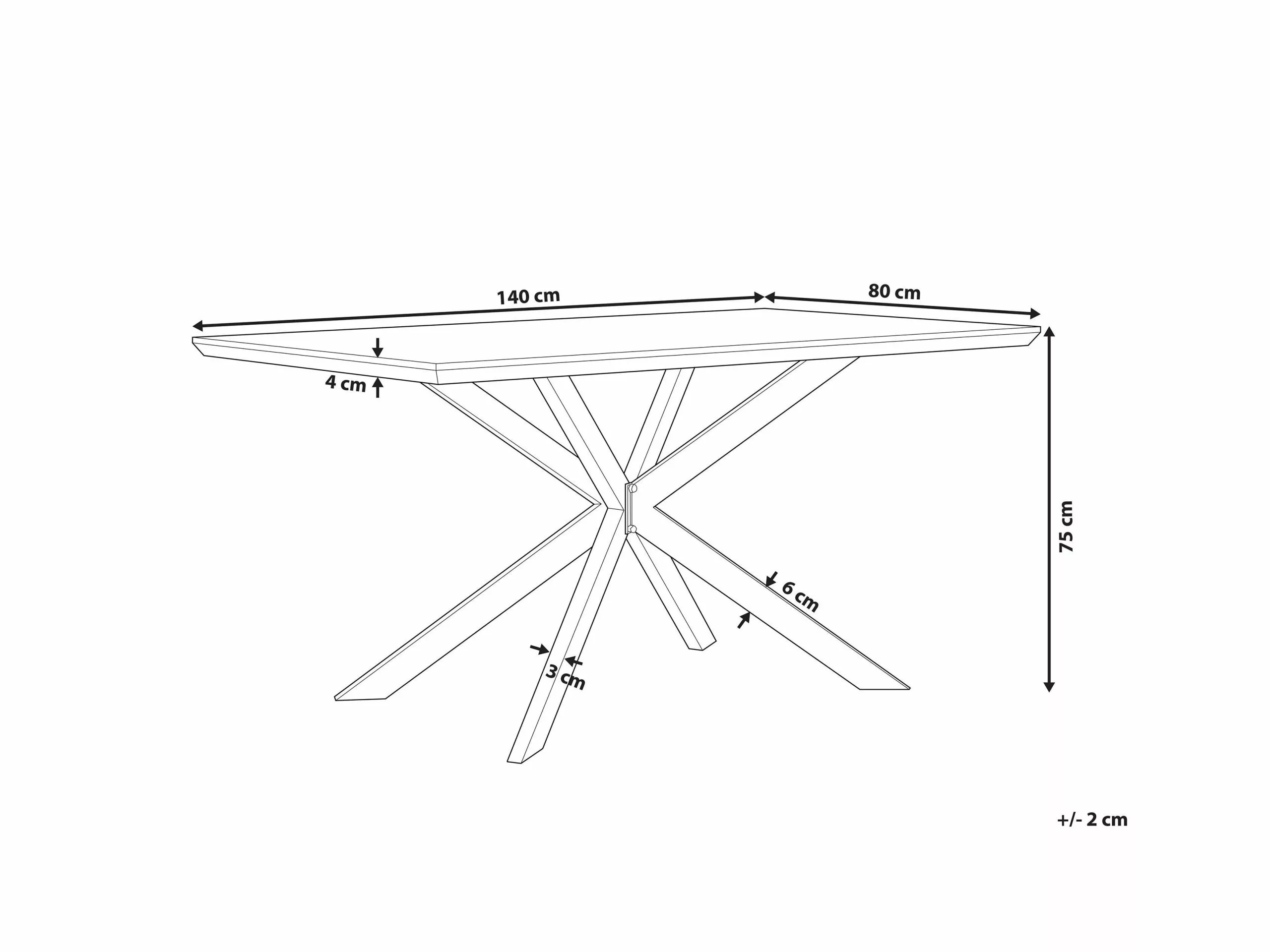 Beliani Mesa De Comedor Madera Oscura/negro 140 X 80 Cm SPECTRA 8 Beliani Mesa De Comedor Madera Oscura/negro 140 X 80 Cm SPECTRA - Imagen 8
