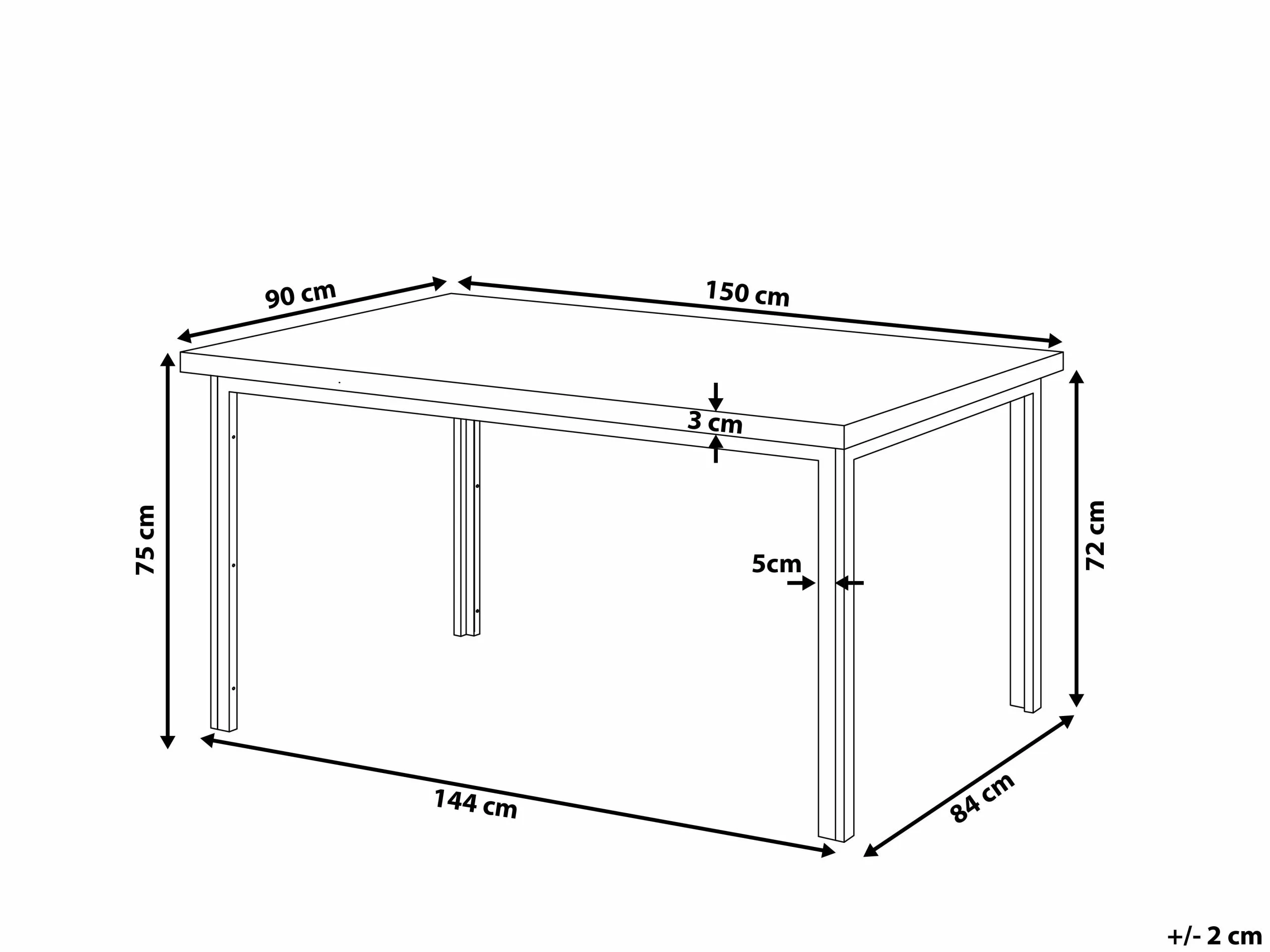 Beliani Mesa De Comedor Negro/madera Oscura 150 X 90 Cm LAREDO 9 Beliani Mesa De Comedor Negro/madera Oscura 150 X 90 Cm LAREDO - Imagen 9