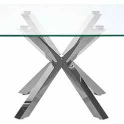 Beliani Mesa De Centro De Vidrio Templado Transparente/plateado 70 X 70 Cm STARLIGHT -Sillones Ventas undef src sa picid 798469 type whitesh image scaled