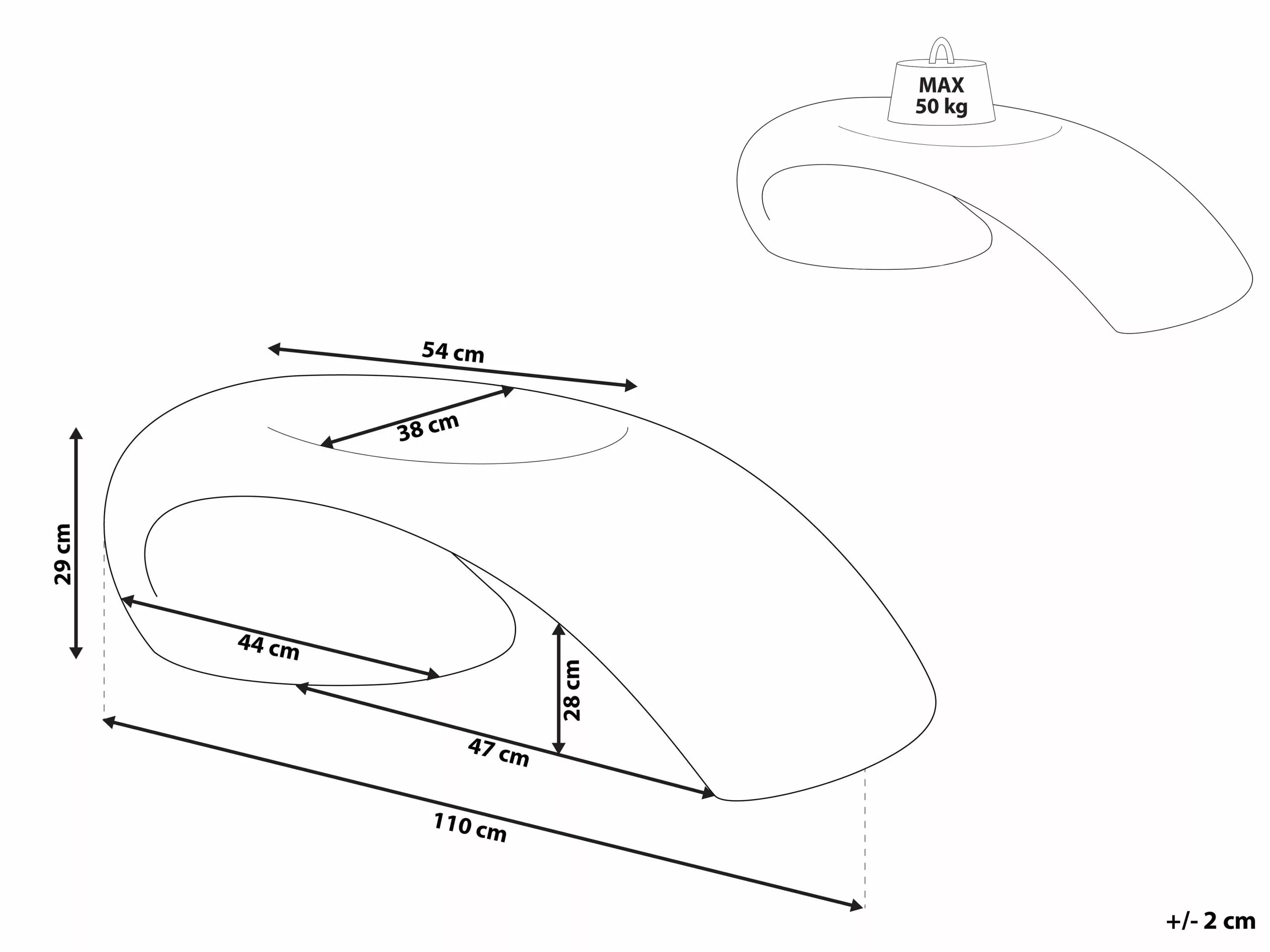 Beliani Mesa De Centro Blanca 110 X 38 Cm ELATUS 9 Beliani Mesa De Centro Blanca 110 X 38 Cm ELATUS - Imagen 9