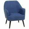 Beliani Sillón Tapizado Azul Marino LOKEN