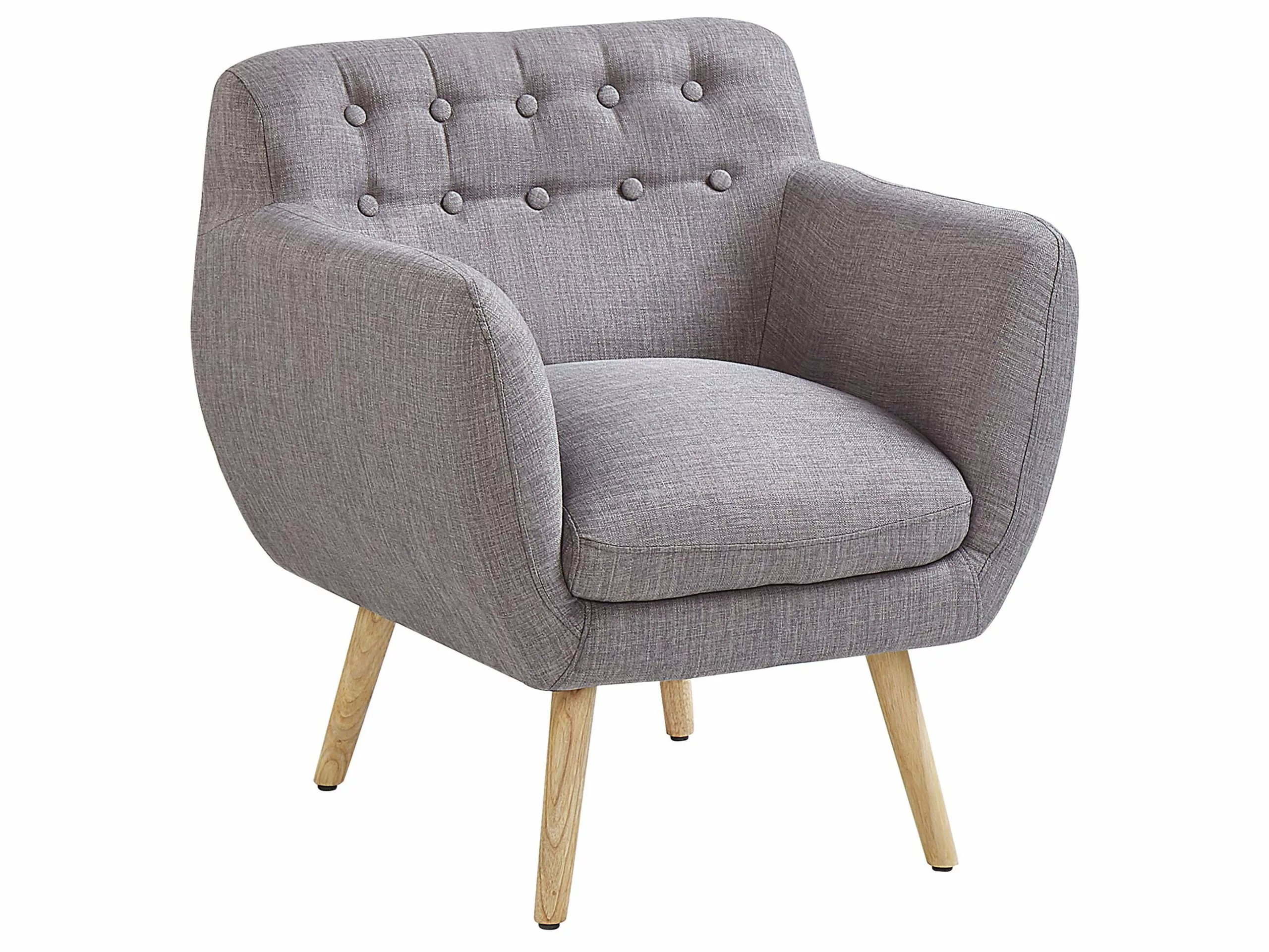 Beliani Sillón Tapizado Gris MELBY 1 Beliani Sillón Tapizado Gris MELBY
