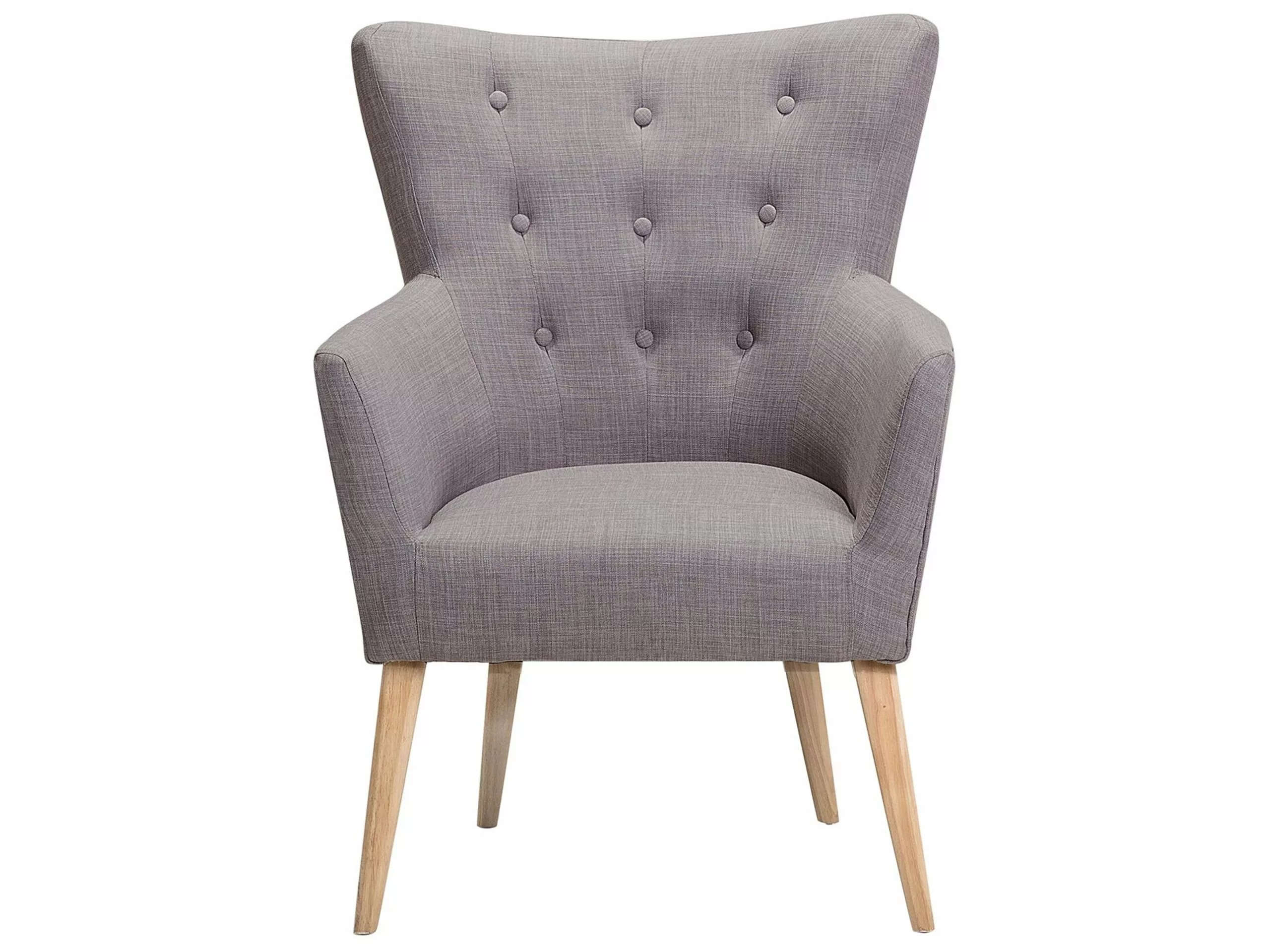 Beliani Sillón Tapizado Gris ANGEN - Imagen 6