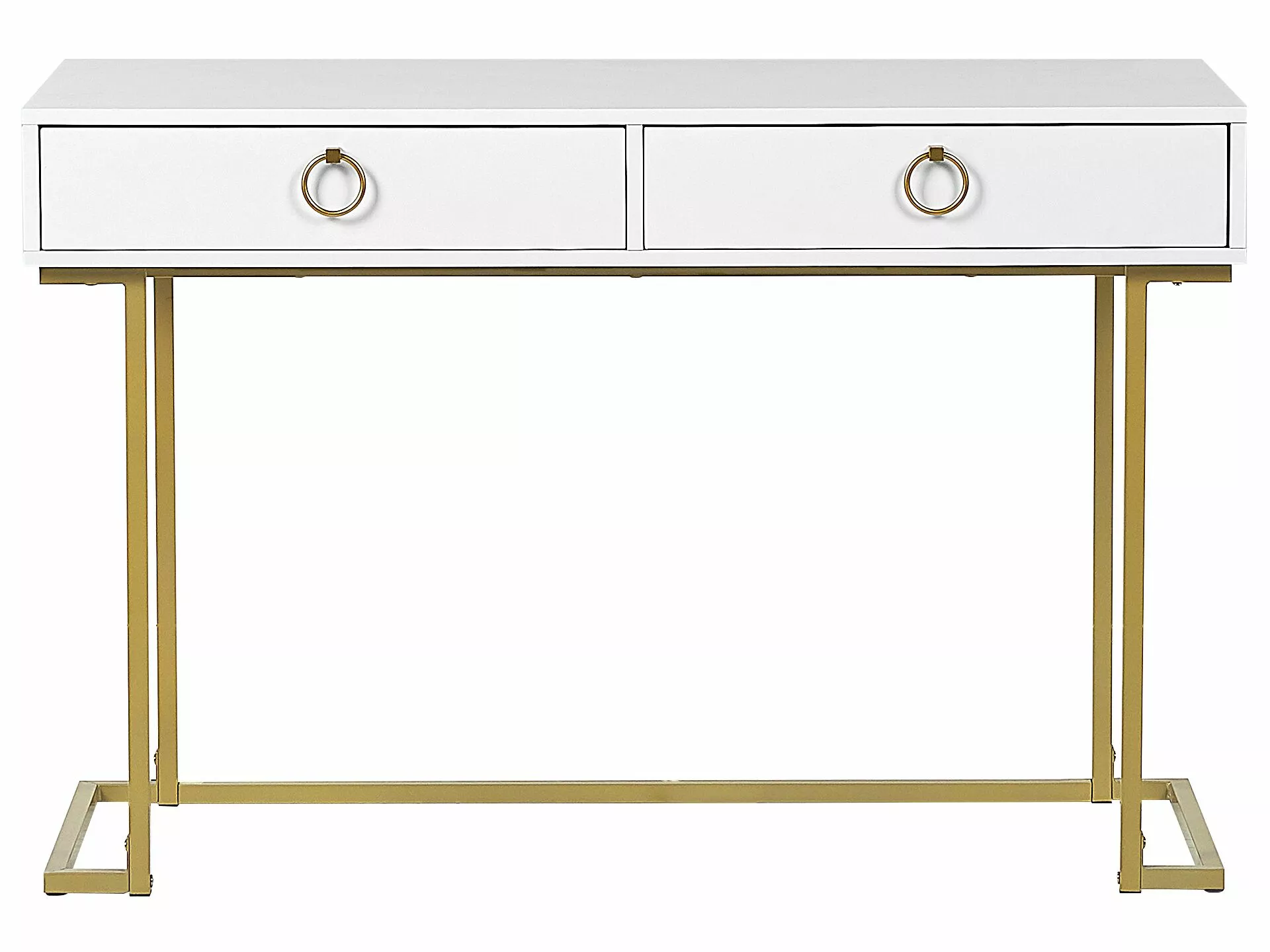 Beliani Consola De Metal Blanco/dorado 115 X 50 Cm WESTPORT - Imagen 6