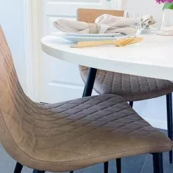 Beliani Mesa De Comedor Blanco/negro ⌀ 120 Cm ODEON 12 Beliani Mesa De Comedor Blanco/negro ⌀ 120 Cm ODEON -Sillones Ventas undef src sa picid 805440 type whitesh image