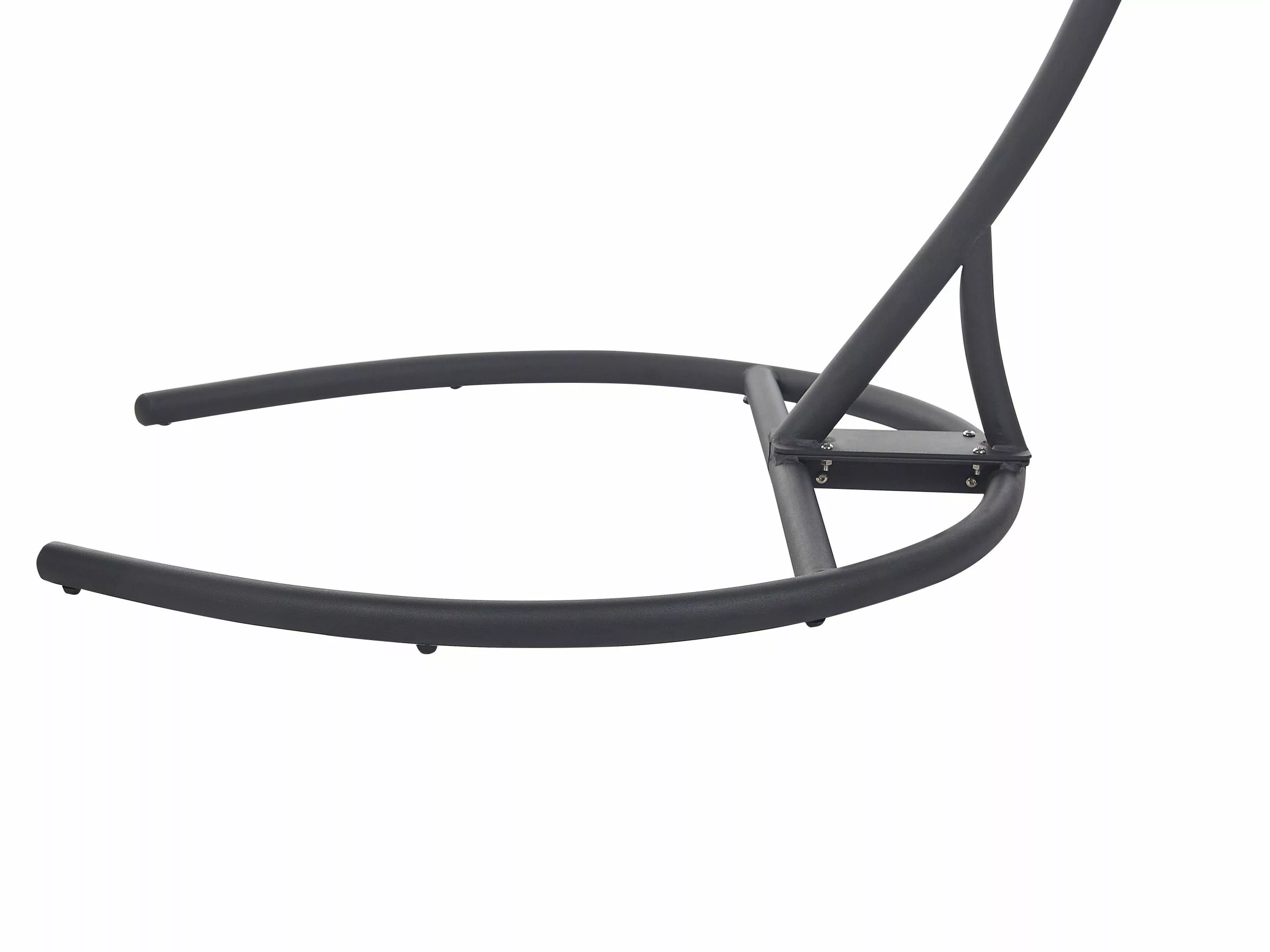 Beliani Silla Colgante De Ratán Gris Oscuro Con Soporte SESIA - Imagen 9