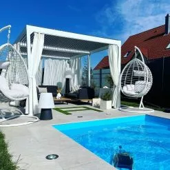 Beliani Silla Colgante En Ratán Blanca Con Soporte FANO -Sillones Ventas undef src sa picid 807407 type whitesh image