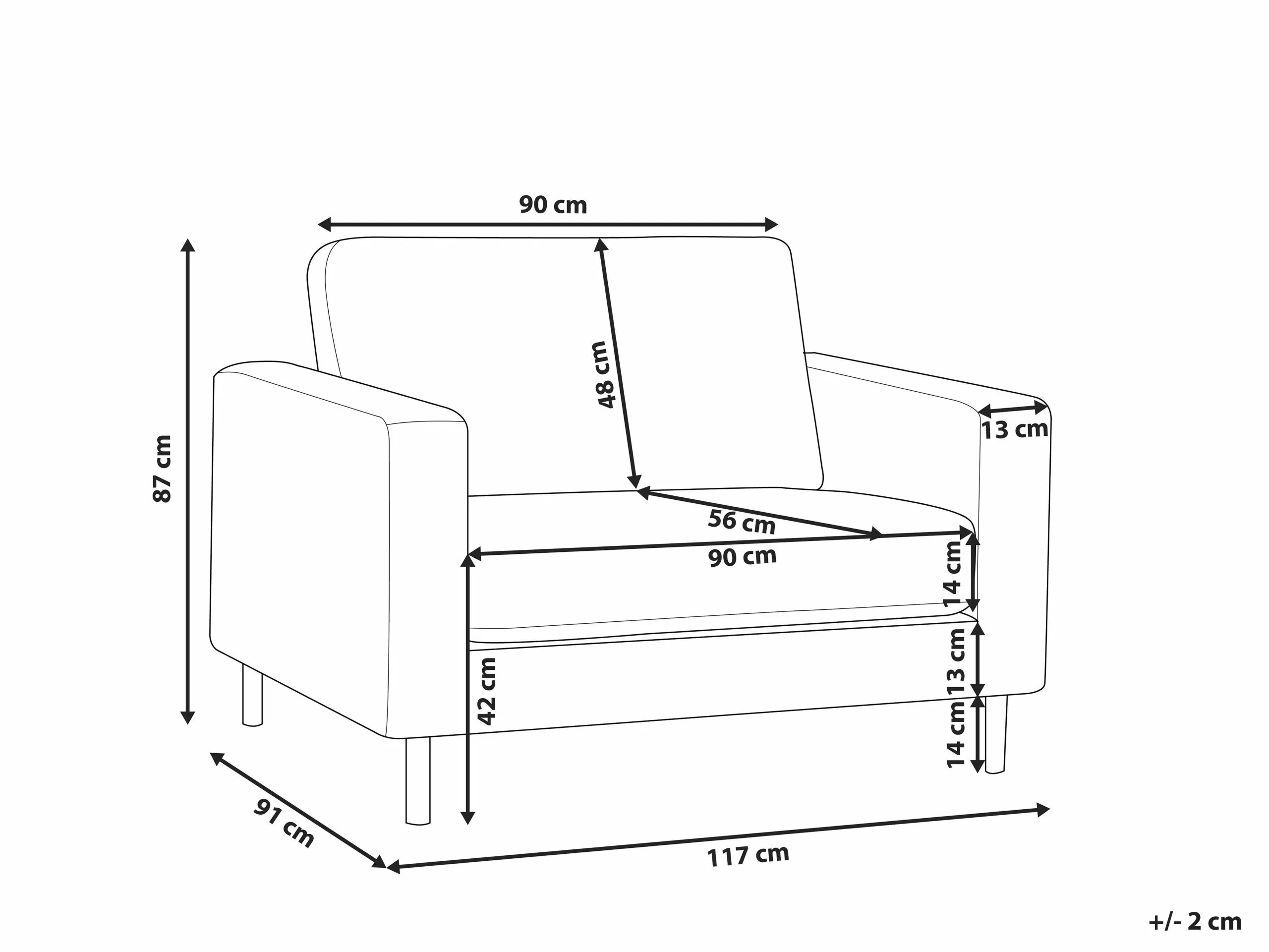 Beliani Sillón De Piel Sintética Beige/negro SAVALEN 10 Beliani Sillón De Piel Sintética Beige/negro SAVALEN - Imagen 10