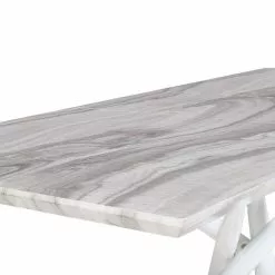 Beliani Mesa De Comedor Extensible Blanca 160/200 X 90 Cm MOIRA -Sillones Ventas undef src sa picid 811241 type whitesh image scaled