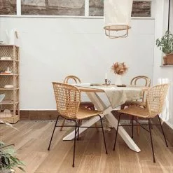 Beliani Mesa De Comedor Madera Clara/blanco ⌀ 120 Cm JACKSONVILLE -Sillones Ventas undef src sa picid 812977 type whitesh image scaled