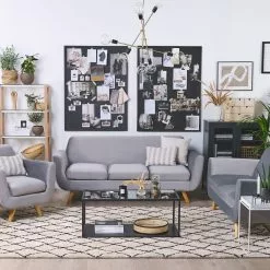 Beliani Sillón De Terciopelo Con Funda Extraíble Gris BERNES -Sillones Ventas undef src sa picid 814350 type whitesh image scaled