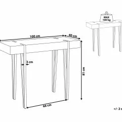 Beliani Consola Madera Oscura/negro 100 X 40 Cm ADENA 11 Beliani Consola Madera Oscura/negro 100 X 40 Cm ADENA -Sillones Ventas undef src sa picid 814902 type whitesh image scaled