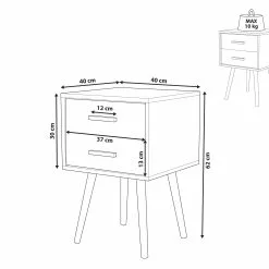 Beliani Mesa Auxiliar Negro/madera Clara 40 X 40 Cm ALABAMA -Sillones Ventas undef src sa picid 815009 type whitesh image scaled