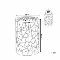 Beliani Mesa Auxiliar De Madera De Teca Oscura ⌀ 30 Cm DAWSON -Sillones Ventas undef src sa picid 815084 type whitesh image scaled