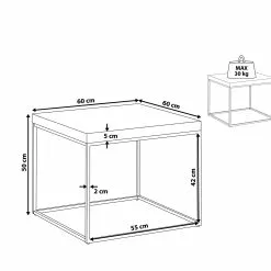Beliani Mesa Auxiliar Madera Oscura/negro 60 X 60 Cm DORRIS 13 Beliani Mesa Auxiliar Madera Oscura/negro 60 X 60 Cm DORRIS -Sillones Ventas undef src sa picid 815091 type whitesh image scaled