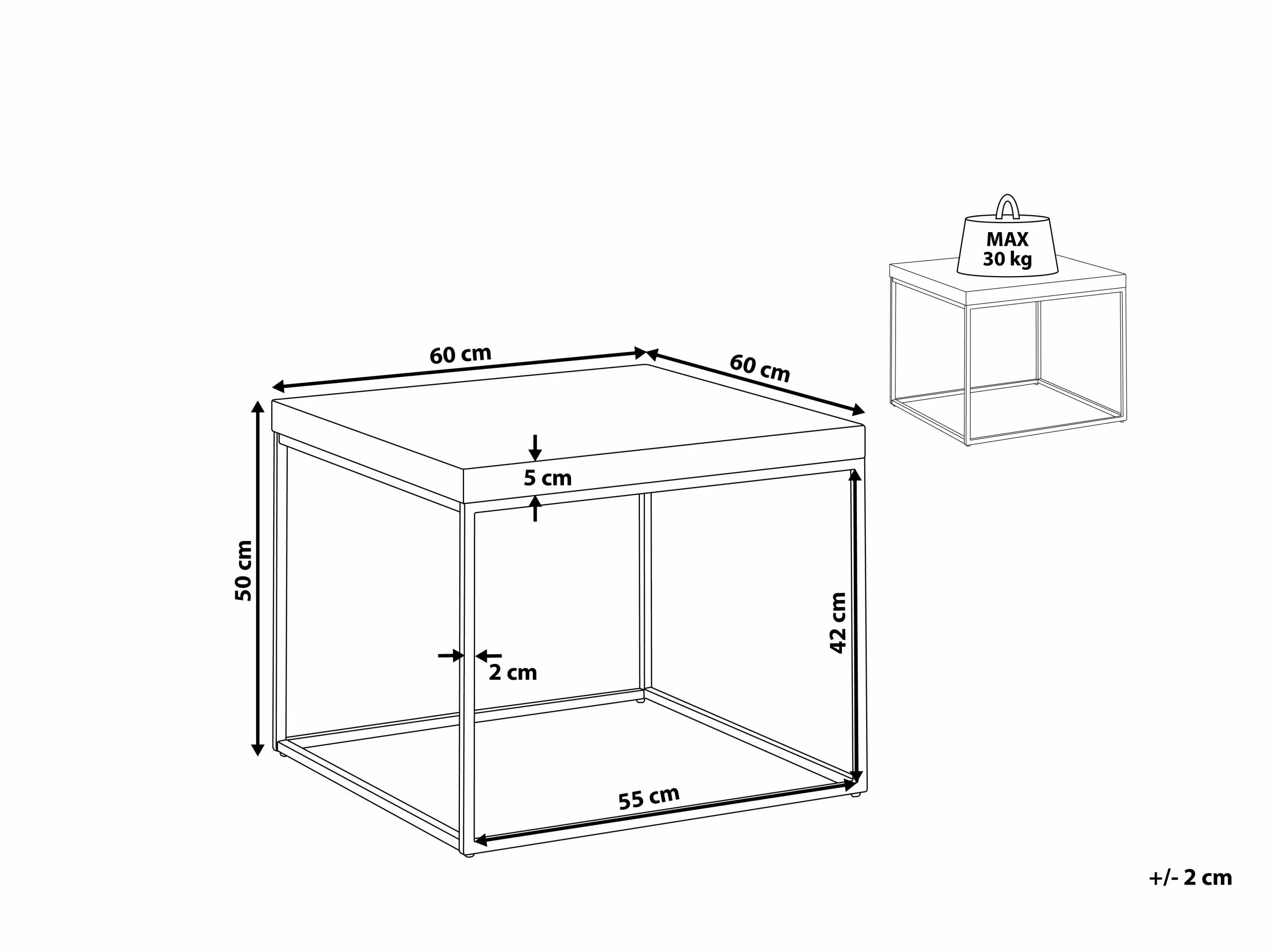 Beliani Mesa Auxiliar Madera Oscura/negro 60 X 60 Cm DORRIS 7 Beliani Mesa Auxiliar Madera Oscura/negro 60 X 60 Cm DORRIS - Imagen 7