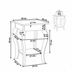 Beliani Mesa Auxiliar Blanca 42 X 42 Cm AVON -Sillones Ventas undef src sa picid 815094 type whitesh image scaled