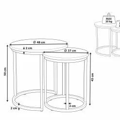 Beliani Conjunto De 2 Mesas Auxiliares Negro/gris DIXIE -Sillones Ventas undef src sa picid 815095 type whitesh image scaled