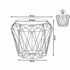 Beliani Mesa Auxiliar Madera Clara/negro 43 Cm ELIDA -Sillones Ventas undef src sa picid 815099 type whitesh image scaled