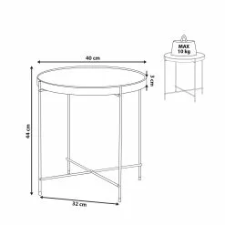 Beliani Mesa Auxiliar De Vidrio Templado/metal Negro/plateado ⌀ 40 Cm LUCEA -Sillones Ventas undef src sa picid 815105 type whitesh image scaled