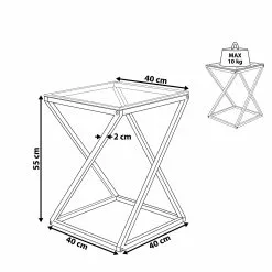 Beliani Mesa Auxiliar De Vidrio Transparente/dorado 40 X 40 Cm BEVERLY -Sillones Ventas undef src sa picid 815117 type whitesh image scaled