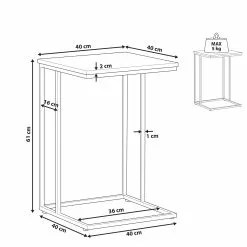 Beliani Mesa Auxiliar Madera Oscura/negro/marrón Dorado 40 X 40 Cm TROY 15 Beliani Mesa Auxiliar Madera Oscura/negro/marrón Dorado 40 X 40 Cm TROY -Sillones Ventas undef src sa picid 815120 type whitesh image scaled