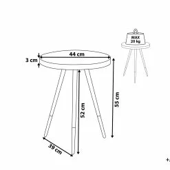Beliani Mesa Auxiliar Blanco/plateado ⌀ 44 Cm RAMONA -Sillones Ventas undef src sa picid 815139 type whitesh image scaled