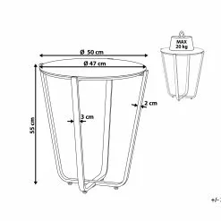 Beliani Mesa Auxiliar Gris Claro/negro ø 50 Cm VALERA -Sillones Ventas undef src sa picid 815145 type whitesh image scaled