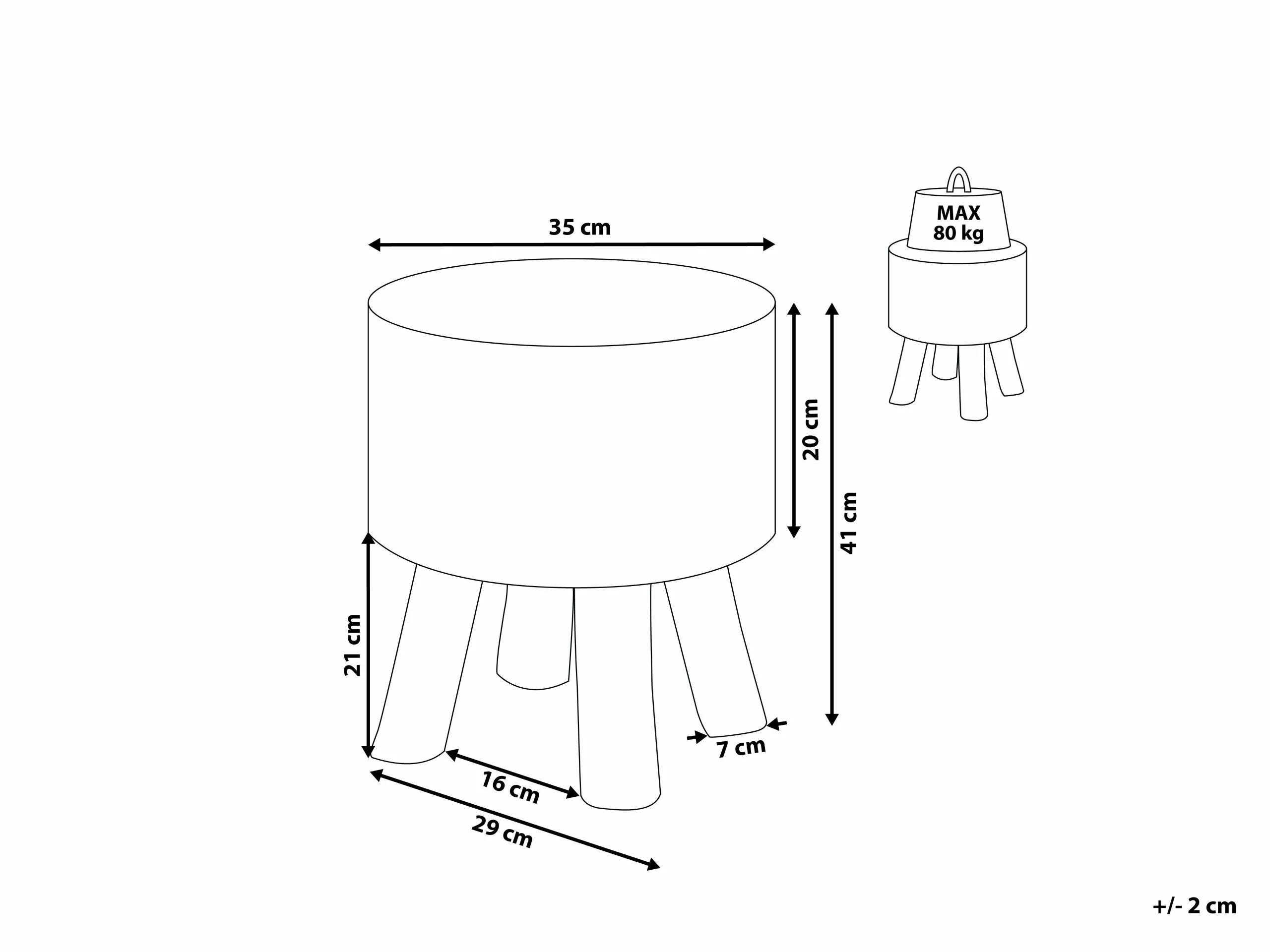 Beliani Mesa Auxiliar De Madera De Teca Clara ø 35 Cm TULITA - Imagen 10