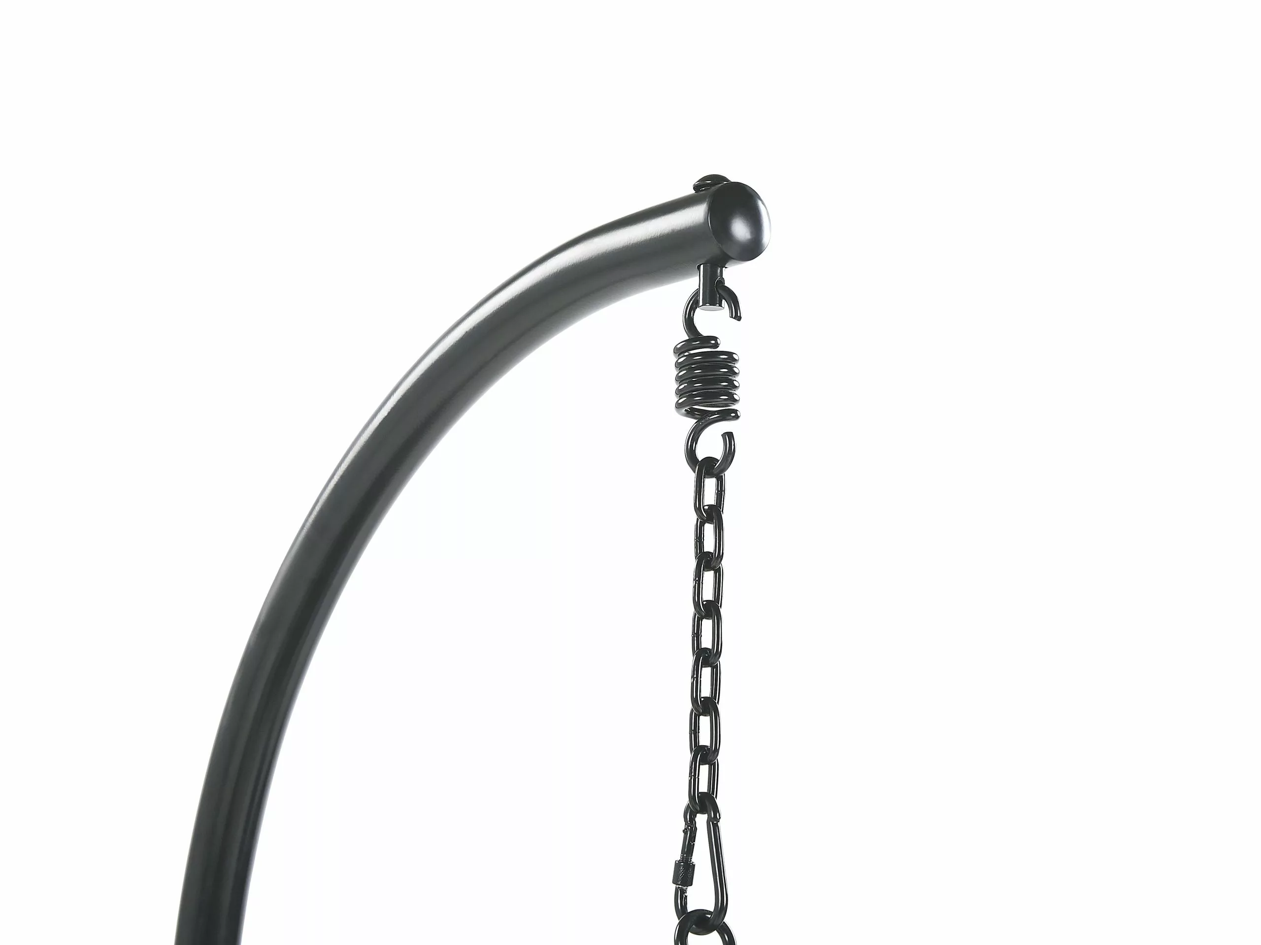 Beliani Silla Colgante De Poliéster Negro/gris Con Soporte ALLERA - Imagen 9